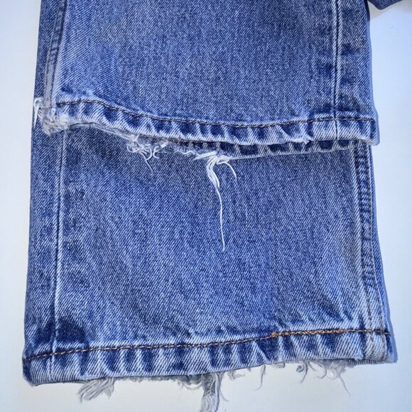 Levi 505 Jeans Mens 36x30 Blue Denim Straight Fit Distressed - Picture 4 of 10